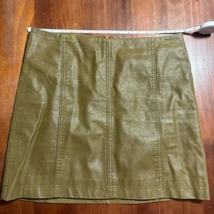 Free People leather mini skirt.
